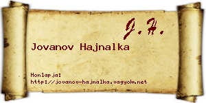 Jovanov Hajnalka névjegykártya